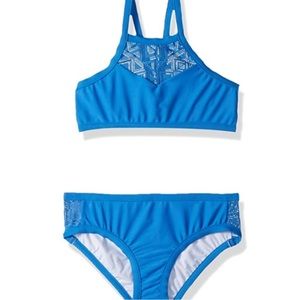 NWT SEAFOLLY GIRLS SIZE 8 APRON BLUE TANKINI SET